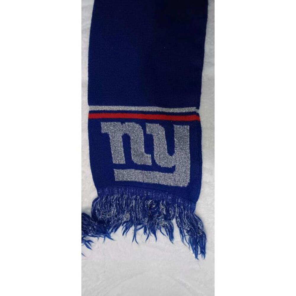 Forever Collectibles NY Giants Fringed Scarf Blue Silver And Red Tasseled... - Picture 5 of 6